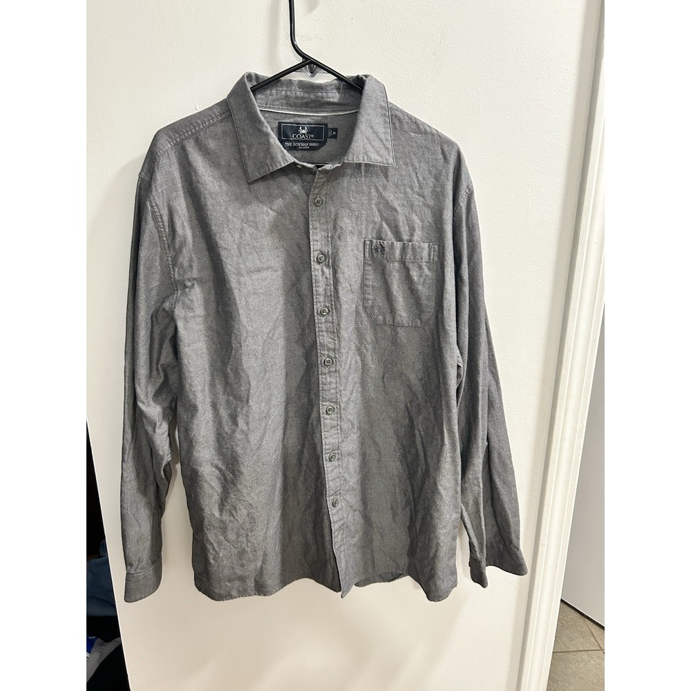 Coast Men's Long Sleeve Button Down Gray The‎ Bowman Shirt Size XL